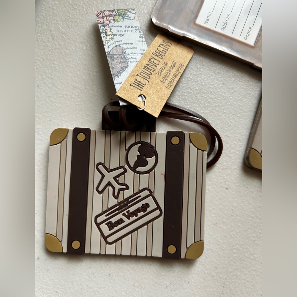NWT KATE ASPEN Bon Voyage The Journey Begins Traveling Luggage Suitcase Tags